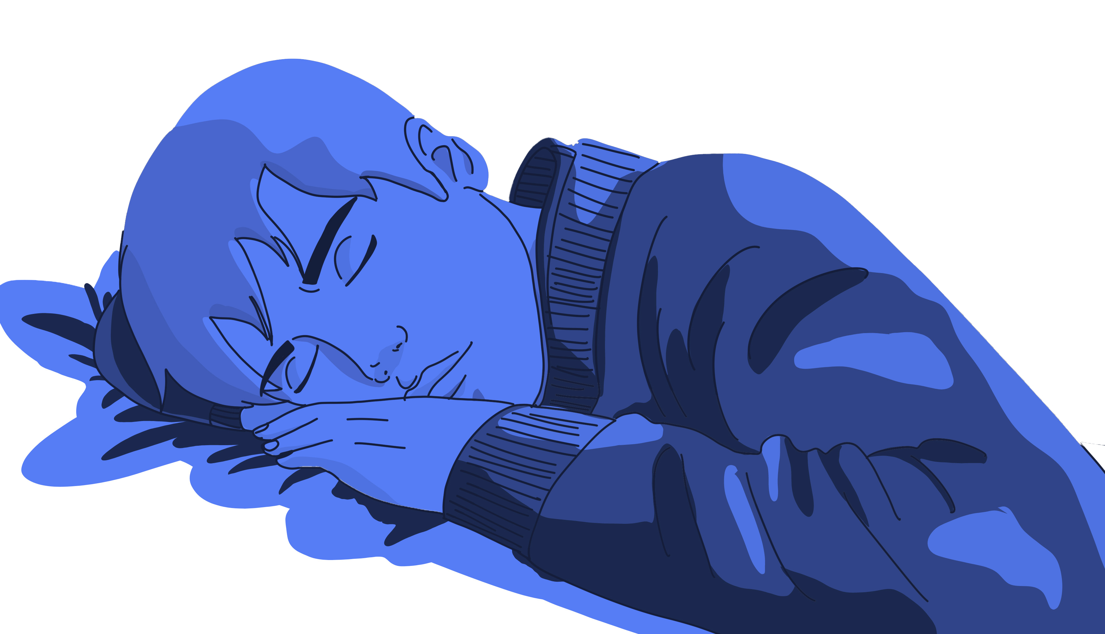 Personne qui dort avec bulles de sommeil